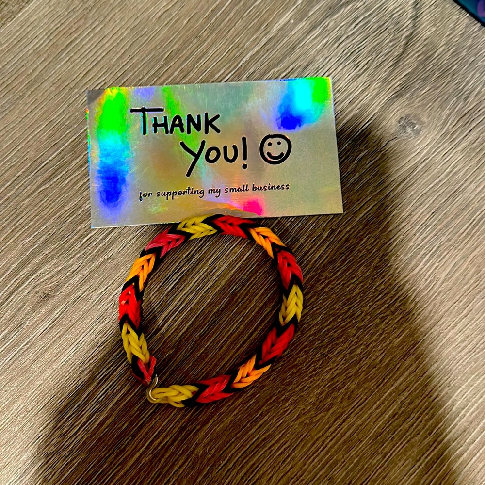 I am selling a cute rubber band bracelet that you can where everywhere.